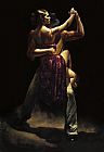 Flamenco Dancer Canvas Paintings - Between Expressions by Hamish Blakely